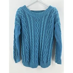 VTG Rebecca Stone Chunky Sweater Preppy Coastal‎ Fisherman Two Toned Sz M Q1016